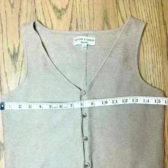 Madewell Women’s Texture & Thread Button Front Tie Tank Top Size X-Small - Picture 5 of 8
